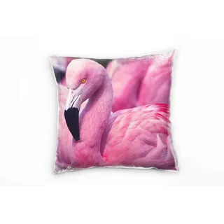 Paul Sinus Art Tiere, Flamingo, pink Deko Kissen 40x40cm für Couch Sofa Lounge Zierkissen - Dekoration zum Wohlfühlen