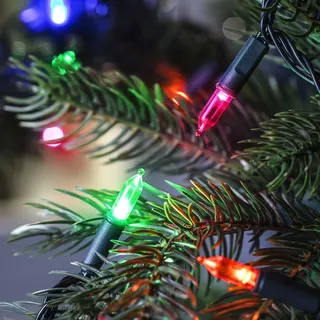Lights4fun Baumkerzen LED Lichterkette 14,85 m Bunt