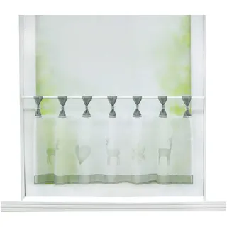 Joyswahl Scheibengardine Voile Bistrogardine »Elch« mit Weihnachten Muster Transparente Gardine Stores HxB 45x90cm Grau 1er Pack