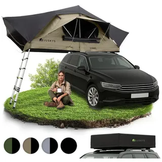 Juskys Autodachzelt Lago 140 x 240 cm Schwarz / Khaki 