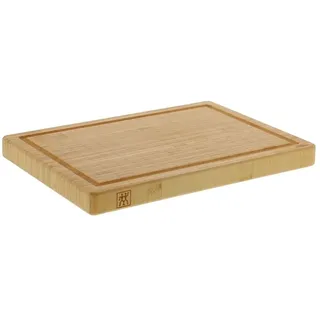 ZWILLING Schneidbrett mit Saftrille, Massives Bambus-Holz, Beidseitig Nutzbar, 42 x 31 x 4 cm, Braun