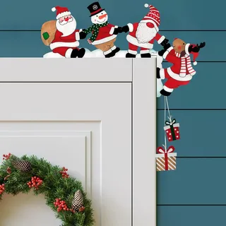 Weihnachtsdeko Türrahmen Weihnachtsmann und Rentier, Türschmuck Weihnachten Türr