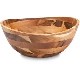 Decorasian Holzschale – edle Akazienholz Schale – Ideal als Salatschüssel aus Holz, Obstschale oder Brotschale – Nachhaltige Holz Schüssel - natur 25.4cm