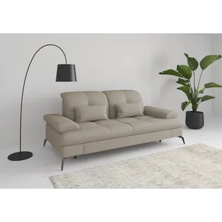 sit&more 2,5-Sitzer SIT & MORE "Amica, inkl. Sitztiefenverstellung und Armteilverstellung", beige (taupe), B:202cm H:90cm T:122cm, 95% Polyester, 5% Polyamid, Sofas, wahlweise mit Kopfteilverstellung und Bettfunktion