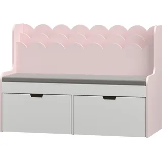 [en.casa] Kindersitzbank mit Regal Vestnes 100 x 45 x 70 cm Holzart: nicht angegeben Farbe: Cotton Candy/Weiß