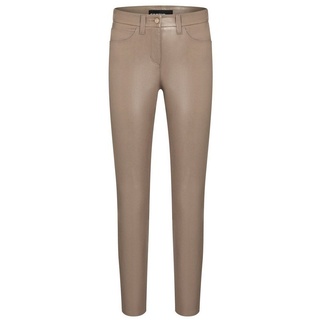 Cambio Slim-fit-Jeans Hose RAY in Lederoptik braun 42