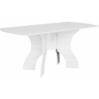 Klapptisch BeistellTISCH klappbar Esstisch ausklappbar Holzoptik Weiß