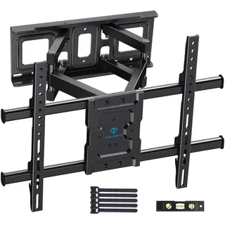 PERLESMITH TV Wandhalterung, Wandhalterung Fernseher für 37-85 Zoll TV 60kg | Hochbelastbare Doppelarme, TVs Halterung Schwenkbar Neigbar 55 65 Zoll, VESA 200x100-600x400 mm