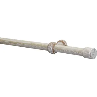 GARDINIA Holz-Gardinenstangen-Set Shorty Ø 25 mm Castell-Eiche 160 cm