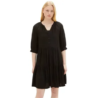 TOM TAILOR Denim Kleid DOBBY BABYDOLL in Schwarz | Gr.: S