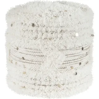 Kayoom Pouf, Creme, Grün, Textil, Füllung: EPS Mikroperlen, 35 cm, Wohnzimmer, Hocker, Poufs