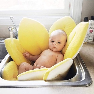 Babywanne Kissen, faltbare Blütenblatt Form Badewanne Pad schnell trocknend rutschfeste Sicherheit Waschbecken einfügen Badewanne Matte für Säuglingsbadewanne Sitzstütze (yellow)