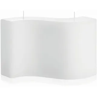 INNA-GLAS Kerzenrohling Welle BAYLOR mit 2 Dochten, weiß, 15cm, Ø25cm | Made in Germany - Formenkerze