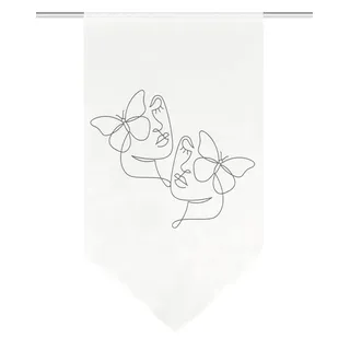 Schmidt Fensterbehang Schmetterlinge 40 x 80 cm Polyester Weiß
