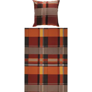 Erwin Müller Bettwäsche Bettwäsche, Jersey, Single-Jersey Karo orange