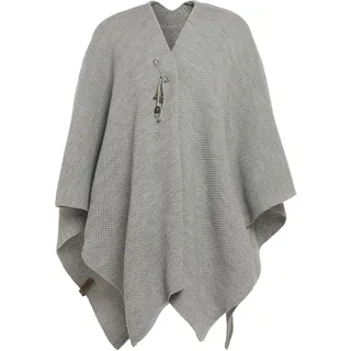 KNIT FACTORY - Jazz Poncho - Elegant Gestrickter Damen Cape - Wickelschal mit Wolle - Hochwertige Qualität - Iced Clay - Einheitsgröße