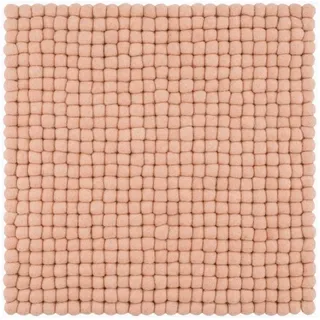 myfelt Stuhlkissen Filzkugel Sitzauflage eckig - 36 x 36 cm, beidseitig verwendbar, 100% Schurwolle rosa