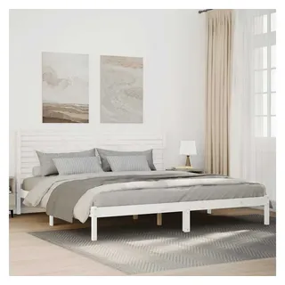 vidaXL Massivholzbett 200 x 220 cm Weiß