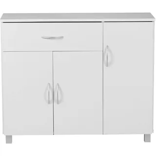 FineBuy Sideboard 90x75 cm Kommode Anrichte 3 Türen 1 Schublade kleiner Schrank
