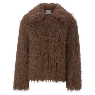 Rich & Royal (4) Long Hair Shearling Jacket, dark chocolate 285 285 40 - Braun - 40