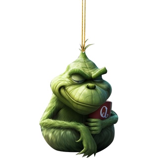 Reddomm Grinch Deko Weihnachtsbaumschmuck für Adventkalender Acryl-Anhänger Willkommens Weihnachtsschmuck Weihnachtsanhänger Weihnachtsbaum Dekoration Grinch-Weihnachtsbaumschmuck fröhliche lustig
