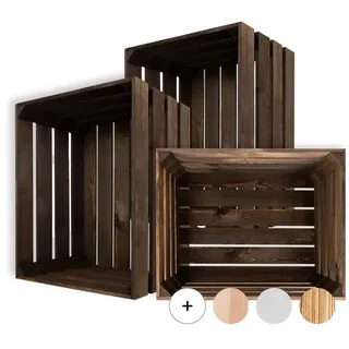Creative Deco Holzkiste 50 x 40 x 30 cm 30-tlg. braun