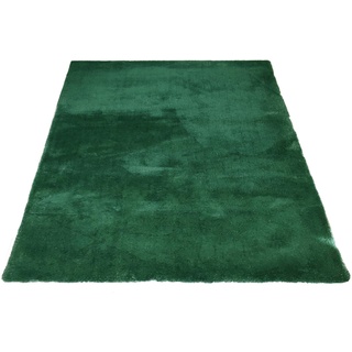 Hochflor-Teppich MY HOME "Microfaser Teppich Magong" Teppiche Gr. B/L: 200 cm x 300 cm, 25 mm, 1 St., grün (dunkelgrün) Esszimmerteppiche Wohnzimmer, Schlafzimmer, Kinderzimmer, auch rund und als Läufer