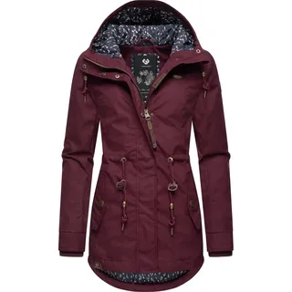 Winterjacke RAGWEAR "Monadis Black Label" Gr. 5XL (50), rot (dunkelrot) Damen Jacken Lange stylischer Winterparka für die kalte Jahreszeit