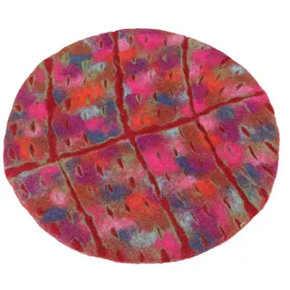 Guru-Shop Meditationskissen Filz Stuhlauflage, Boho Sitzkissen,.. bunt|rot