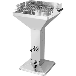 Holzkohle-Trichtergrill 11550, höhenverstellbar, silber - Silber