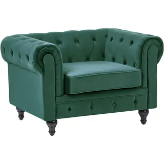 Beliani Sessel CHESTERFIELD Samtstoff 0 x 0 x 0 cm Smaragdgrün