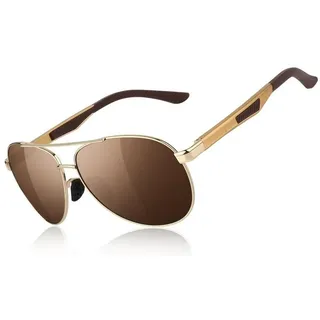luxuskollektion Sonnenbrille Herren Pilotenbrille Polarisiert Al-Mg Metallrahmen UV400