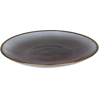 Chic Antique Teller mit Goldrand, H2/D21 cm, grau