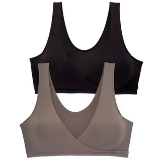 PETITE FLEUR BY LASCANA Still-BH Damen taupe+schwarz Gr.42