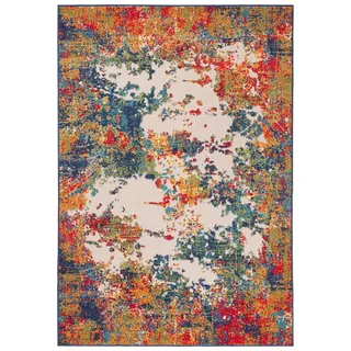 Mazovia Designteppich In- & Outdoor Teppich Wetterfest & UV-beständig Balkon - Bunt, 80 x 200 cm, Höhe 6 mm, Kurzflor, Weich, Pflegeleicht, Flachgewebe bunt 80 x 200 cm