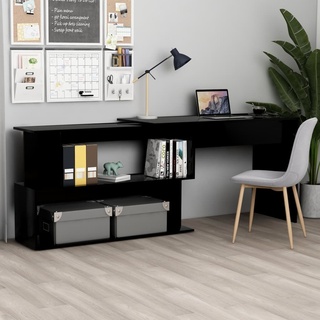 Cloris® 200 x 50 x 76 cm Schöner Eckschreibtisch Computertisch Arbeitstisch für Home Büro Schwarz 200x50x76 cm Spanplatte,stabil und einfach zu...
