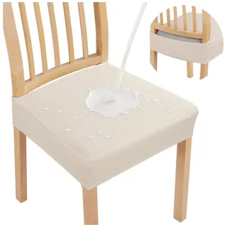 Minicloss Stuhlhusse Sitzbezug Bürostuhl Bezug Stretch Stuhlbezug Sitzfläche Waschbar beige