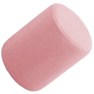 RTSFKFS Klein Runde Hocker Hussen für Fußhocker Rund Ottomane Schonbezug Hockerbezug Stretch Bezug Ottomane Abdeckung Überzug Hocker Protector Waschbar Hockerabdeckung(Pink,23cm/9in)