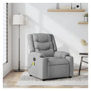 vidaXL Massagesessel Hellgrau Stoff 149,5 x 79 x 0 cm Grau mit Fernbedienung