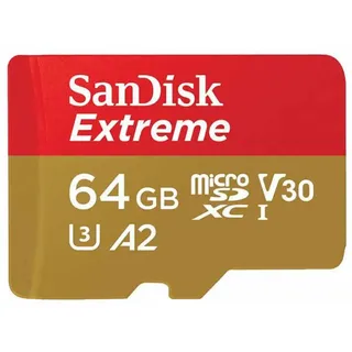SanDisk Extreme microSDXC UHS-I U3 A2 + SD-Adapter 64 GB