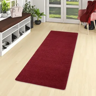 Snapstyle Hochflor Teppichläufer Weinrot - Weicher, Strapazierfähiger Läufer für Flur, Wohnzimmer & Schlafzimmer - Modern, Pflegeleicht - Verschiedene Längen Verfügbar