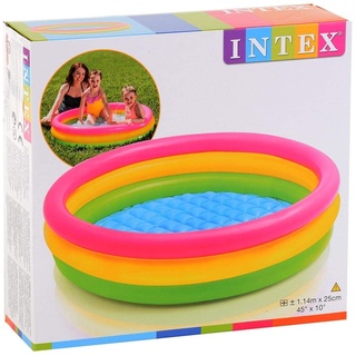 Intex 57412 NP - Sunset Glow Baby Pool, 3-Ring, Color, 229x152x56 cm