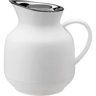 Stelton Isolierkanne Amphora - Teekanne, Thermoskanne, Thermosflasche - 1-Liter-Kunststoffkanne mit Thermo-Glaseinsatz - Zubehör für Haushalt, Küche, Esszimmer - Mattes Finish, Soft White
