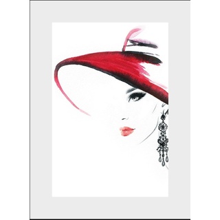 Bild »Skizze Hat«, 638117-0 schwarz weiß rot B/H: 30 cm x 40 cm
