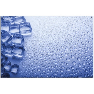Wallario Sichtschutzzaunmatten Wassertropfen auf Glas blau 61 cm x 91.5 cm