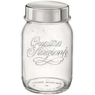 Bormioli Rocco Quattro Stagioni Glas mit Edelstahldeckel, 12 Stück, 500 ml, transparent