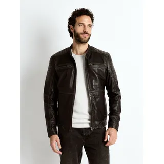 Lederjacke MUSTANG "31020180", Herren, Gr. XL, braun, Obermaterial: 100% Lammleder. Innenfutter: 100% Polyester. Fütterung: 100% Polyester. Ärmelfutter: 100% Polyester, ohne Bündchen, Jacken