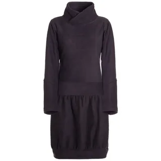 Vishes Ballonkleid Warmes Fleece Winterkleid Ballonkleid mit Stehkragen und Daumenlöchern Alternative Bekleidung, Ethno, Hippie, Retro Style schwarz 44