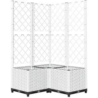 vidaXL Pflanzkübel mit Rankgitter 80 x 80 x 136 cm Weiß