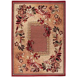 Tapiso Atlas Kurzflorteppich 300 x 400 cm Beige/Rot/Weiß